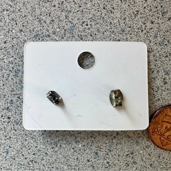 Vintage Avon 90s moonstone tiger eye stud earrings amethyst silver 1990s studs - Picture 7 of 11